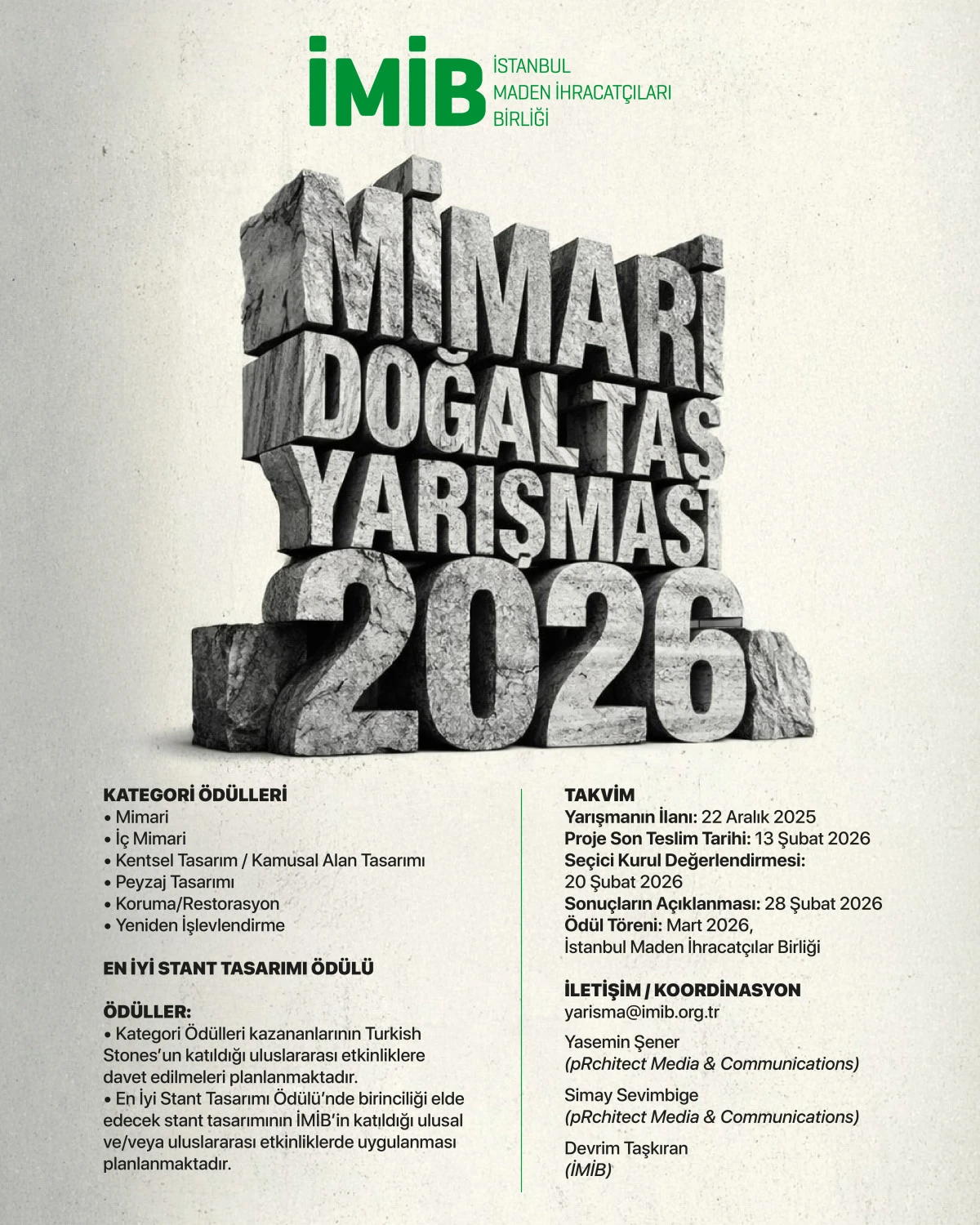13. Mimari Doğal Taş Yarışması Başvurulara A&ccedil;ıldı