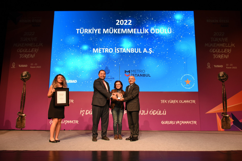 Metro İstanbul’a Avrupa Kalite Vakfı Türkiye Mükemmellik Ödülü